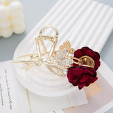 Impression 1pc Rose Butterfly Rhinestones Hair Clip, Girls Hair Accessories
